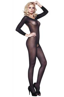 schwarzer Bodystocking B102 ouvert von 7-Heaven Dessous