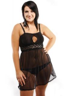 schwarzes Chemise Nicole mit Slip von Andalea Dessous