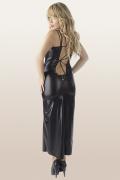 langes schwarzes Wetlook-Kleid M/1072 von Andalea