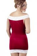 rotes Christmas Minikleid mit Herzschnalle