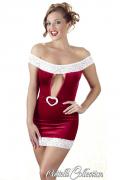 rotes Christmas Minikleid mit Herzschnalle