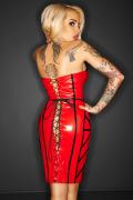 rotes Lack-Kleid F114R von Noir Handmade ImMoral Kollektion