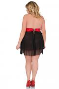 schwarz/rotes Chemise Z/5026 von Andalea