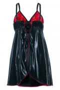 schwarz/rotes Wetlook Chemise SB/1003 Sexy Base Kollektion by Andalea