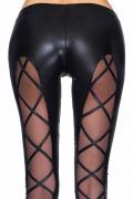 schwarze Wetlook Leggings Camiri von 7-Heaven