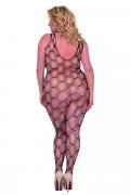 schwarzes Netz-Catsuit ouvert 6254, Bodystocking von Softline Plus Size