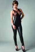 schwarzes Wetlook Catsuit Demi von MeSeduce