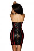 schwarzes Wetlook Kleid F114B von Noir Handmade ImMoral Kollektion