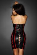 schwarzes Wetlook Kleid F114B von Noir Handmade ImMoral Kollektion