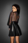 schwarzes Wetlook Kleid F118 von Noir Handmade ImMoral Kollektion