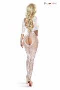 weißes Netz-Catsuit ouvert PR4434, Bodystocking von Provocative