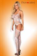 weißes Netz-Catsuit ouvert PR4460, Bodystocking von Provocative