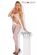 weißes Netz-Catsuit ouvert PR4462, Bodystocking von Provocative