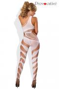 weißes Netz-Catsuit ouvert PR4466, Bodystocking von Provocative